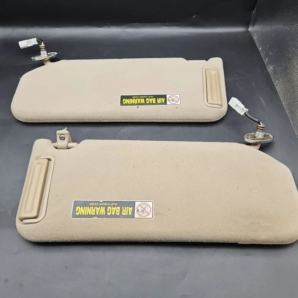 1999-2004 Acura RL Pair Sun Visors Left Right Genuine OEM Light Brown‎